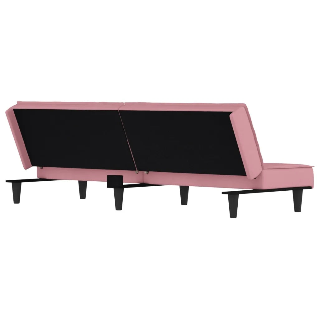 Divano letto-Sofa Letto-Daybed Rosa in Velluto