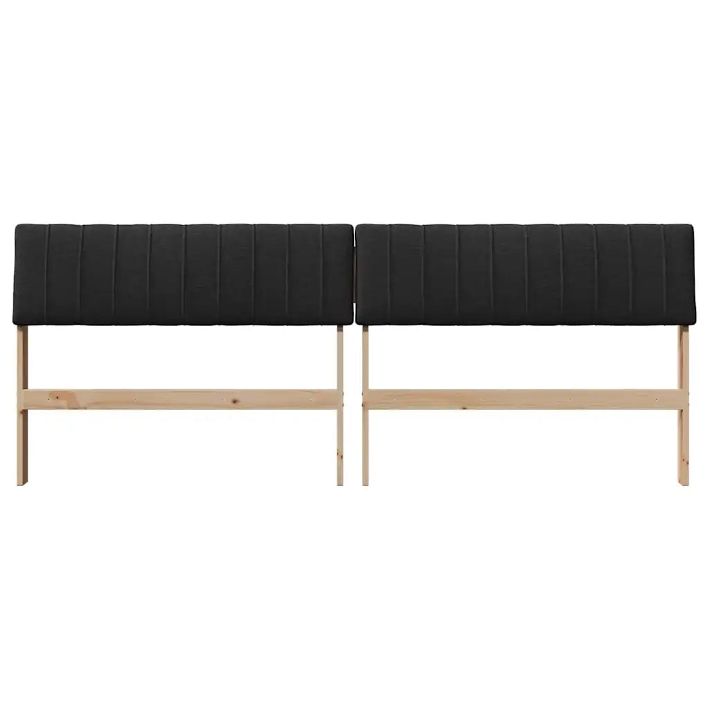 Testiera imbottita Nero 200 cm Pino massello 879211