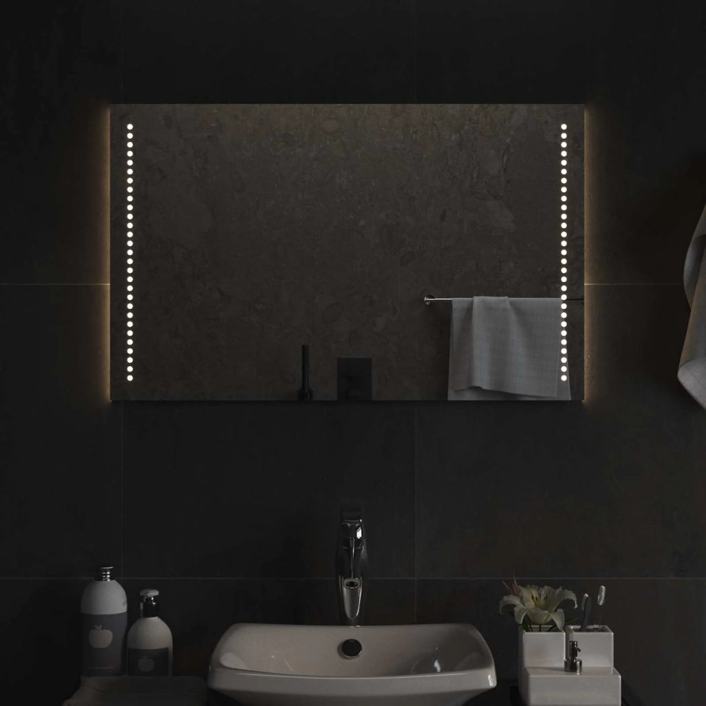 Specchio da bagno LED Trasparente 80 x 50 cm vetro temperato 42045779