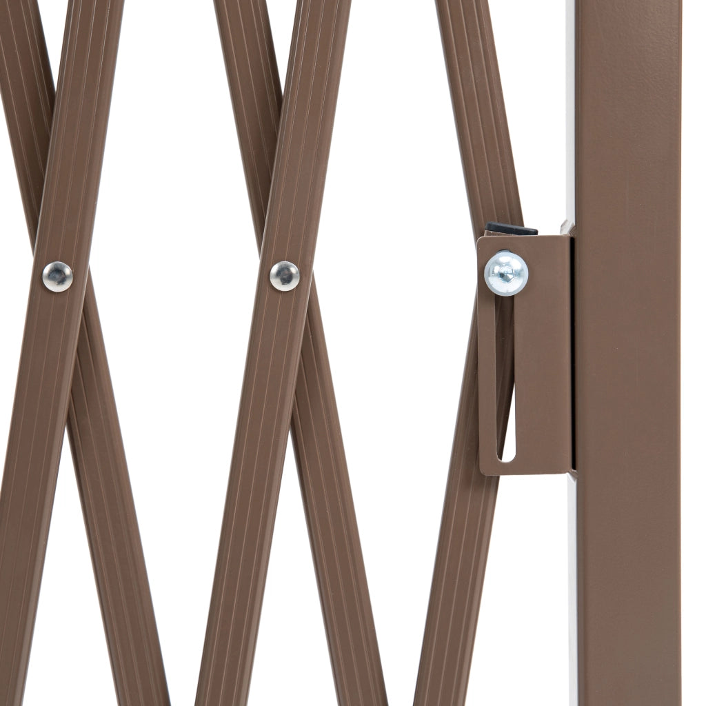 Cancello/barriera estensibile a forbice, 35-300 cm, ideale per giardini, in alluminio, marrone, H103,5 cm
