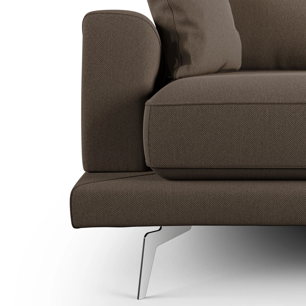 Dorian Divano moderno in tessuto morbido antimacchia T05 198 cm marrone