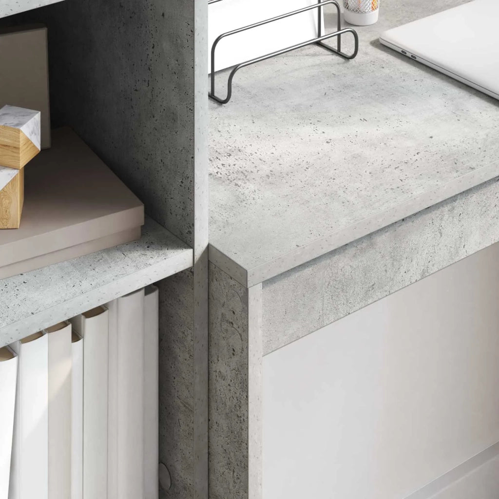 Scrivania con cassetto con lo scaffale 2 pcs Grigio cemento 3337324