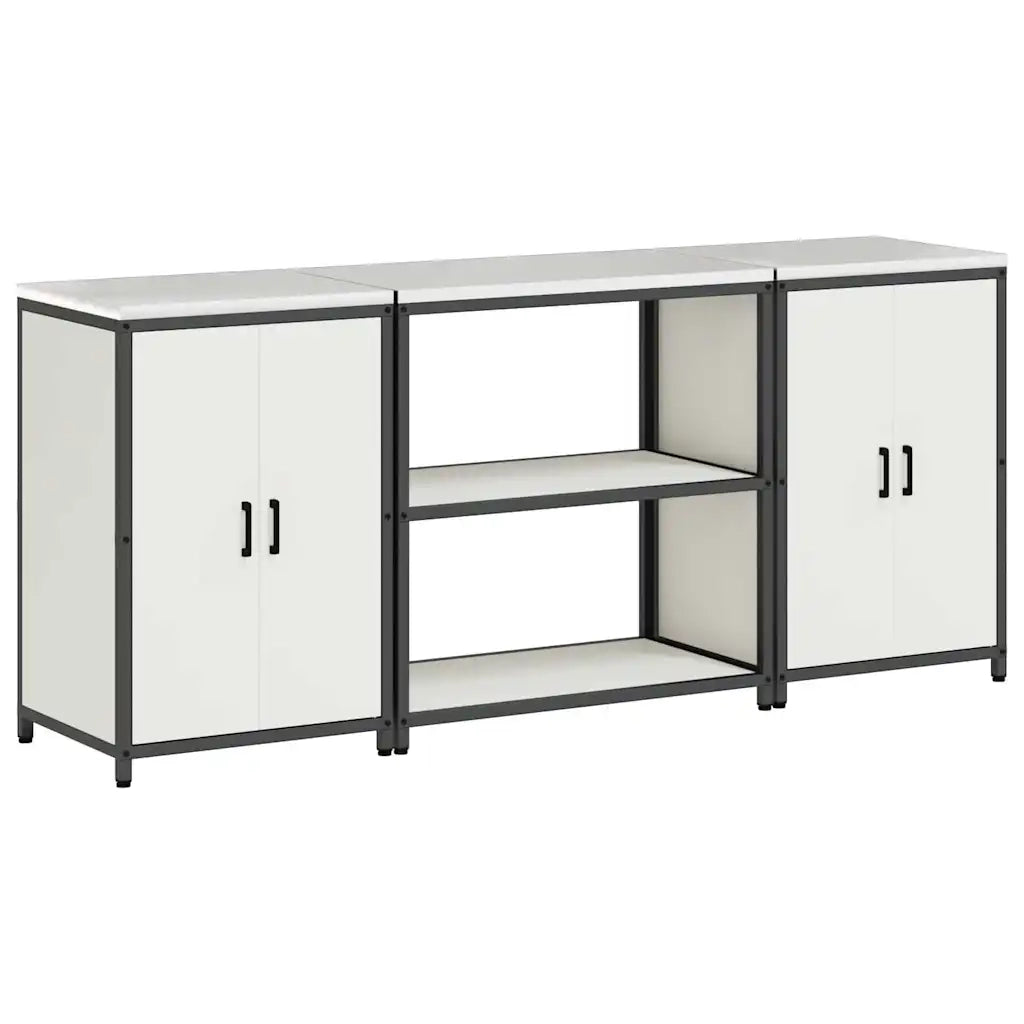 Set di Stoccaggio per Cucina con lo scaffale 3 pcs Bianco