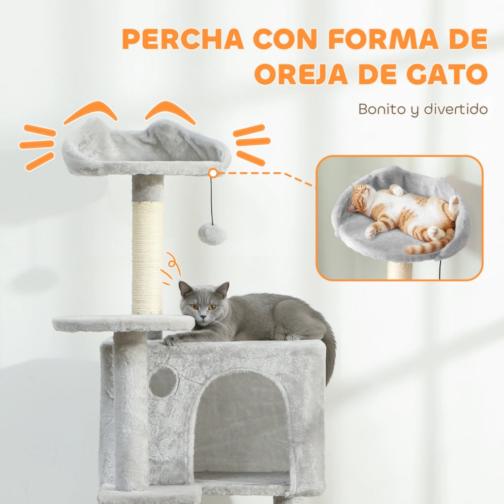 Tiragraffi per Gatti con Letto e Piattaforme ¨C zephmum ¨C Grigio Chiaro