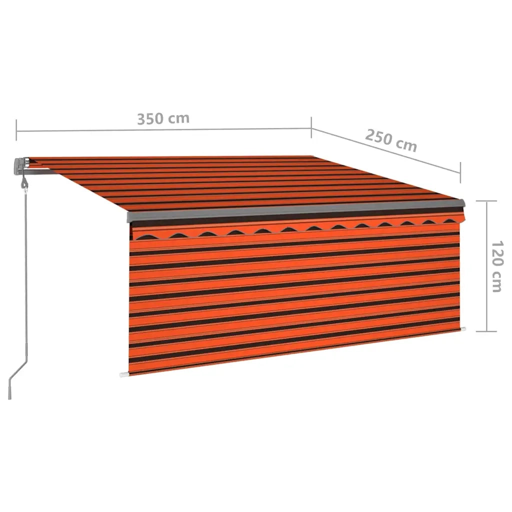 Tenda Automatica ParasoleLEDSensoreVento 3,5x2,5m ArancioMarrone 3069415