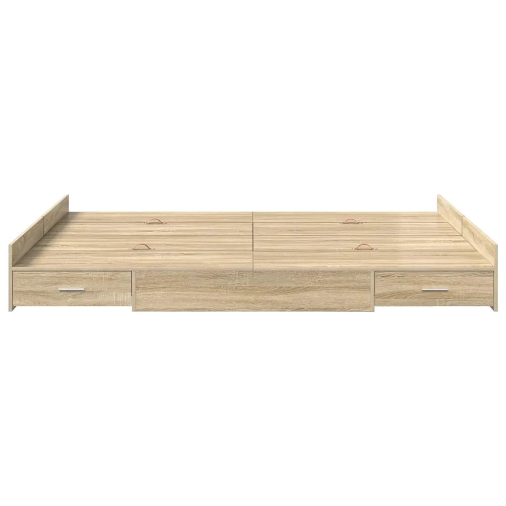 Struttura letto con contenitore Rovere Sonoma 140 x 200 cm 3335295