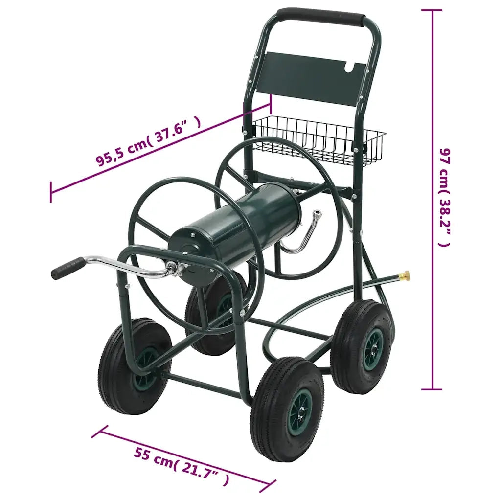 Carrello Avvolgitubi da Giardino Connettori 1/2" 75 m Acciaio