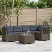 Divano da Giardino 5 Posti con Cuscini Stile Rattan PP 3444101