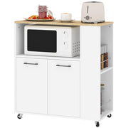 Carrello cucina con ruote ¨C Xylo ¨C piano lavoro ripiano regolabile 75x40x80cm bianco