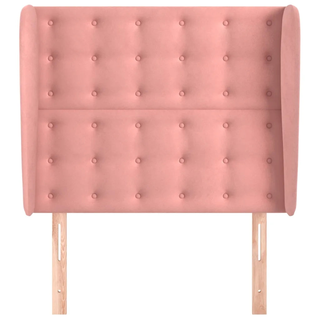 Testiera | Testata ad Orecchio Rosa 93x23x118/128 cm in Velluto