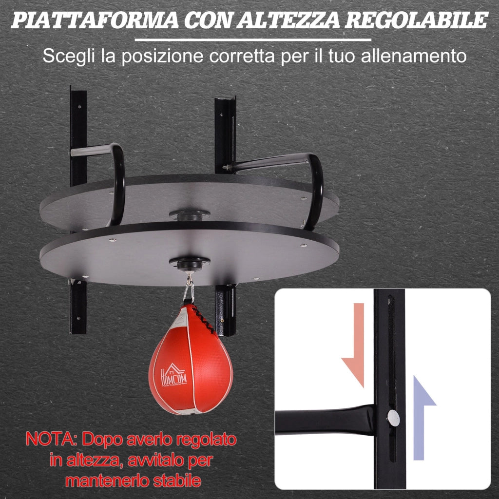 Set Boxe Sacco Pera Veloce con Supporto a Muro e Accessori