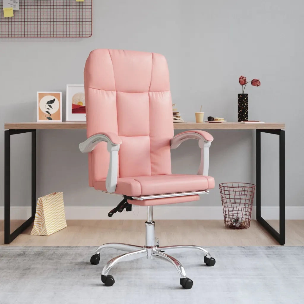 Poltrona da Ufficio Reclinabile Rosa in Similpelle 349643