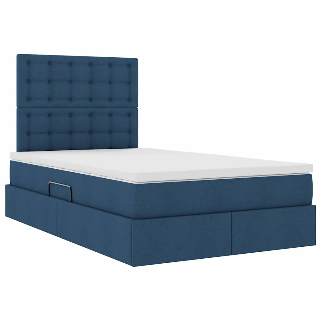 Letto con contenitore e materasso Blu 120 x 200 cm Poliestere 3371903