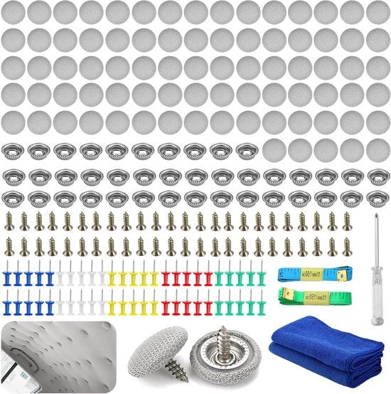 Kit di riparazione per autoportiere universale con chiodi a molla e chiave a stella