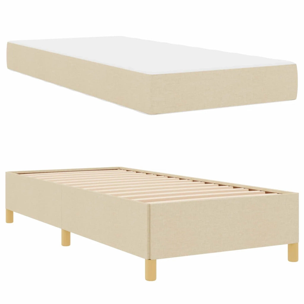 Struttura del letto con materasso Crema 90 x 190 cm Tessuto 3398904