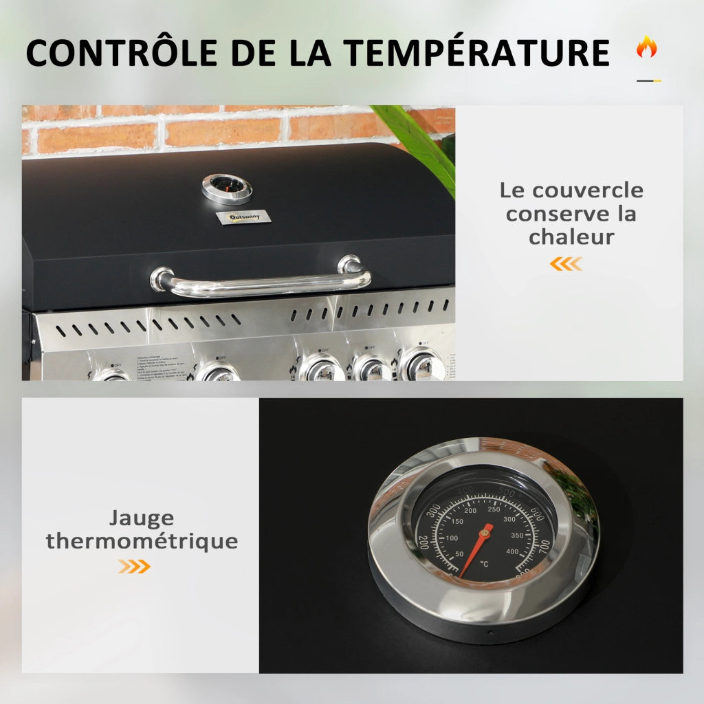 Barbecue a gas 4+1 ¨C Minimal ¨C grigio metallo