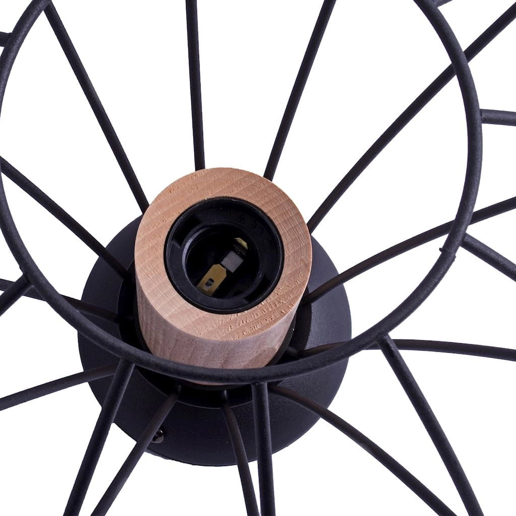 Plafoniera Milagro WILL legno chiaro nero E27 60W