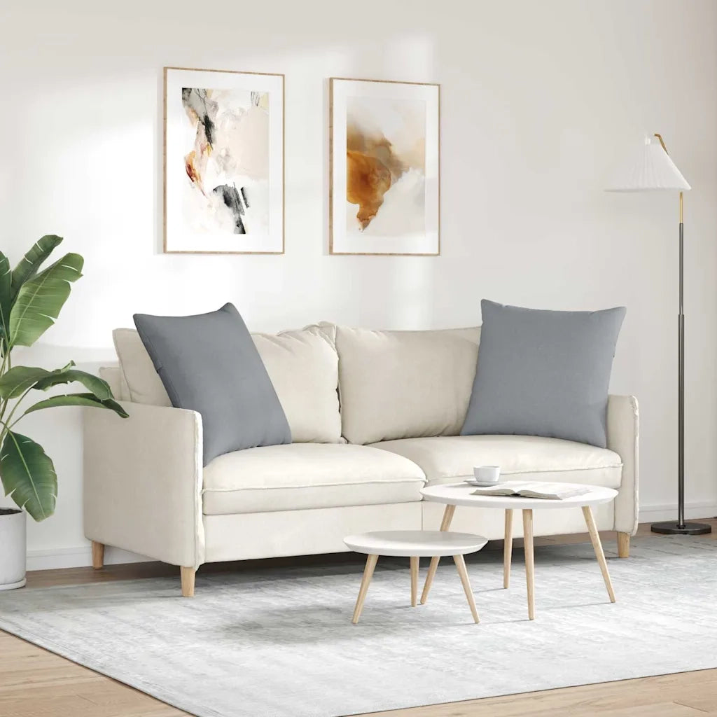 Cuscini da Divano 2 pcs Grigio chiaro 60 x 60 cm Tessuto 42013997