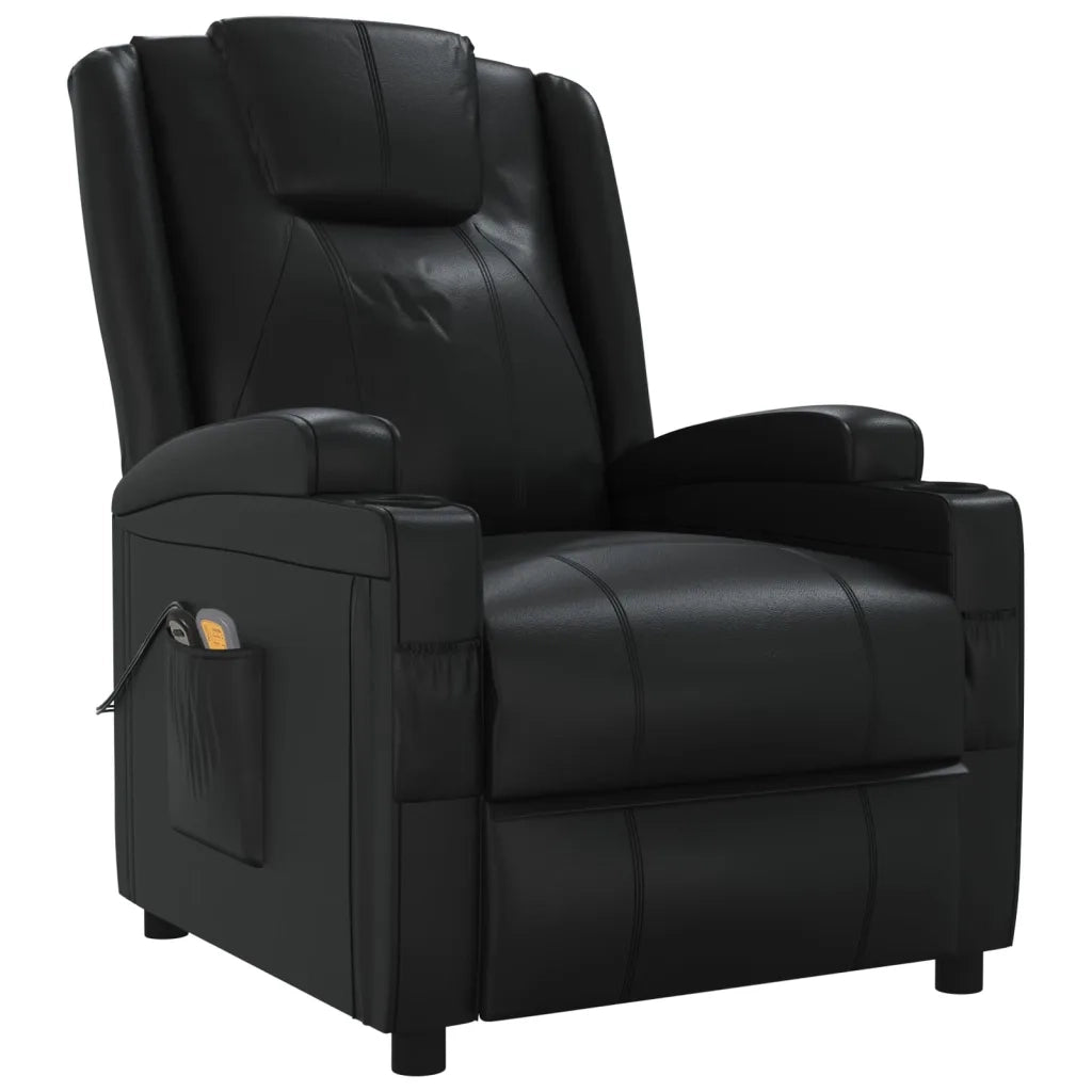 Poltrona Massaggiante Elettrica Nera in Similpelle 3073795