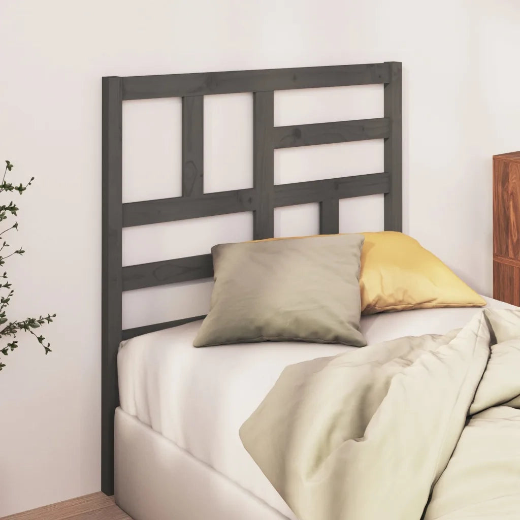 Testiera per Letto-Testata-Testiera Decorativa Grigia 81x4x104 cm in Legno Massello di Pino 789716