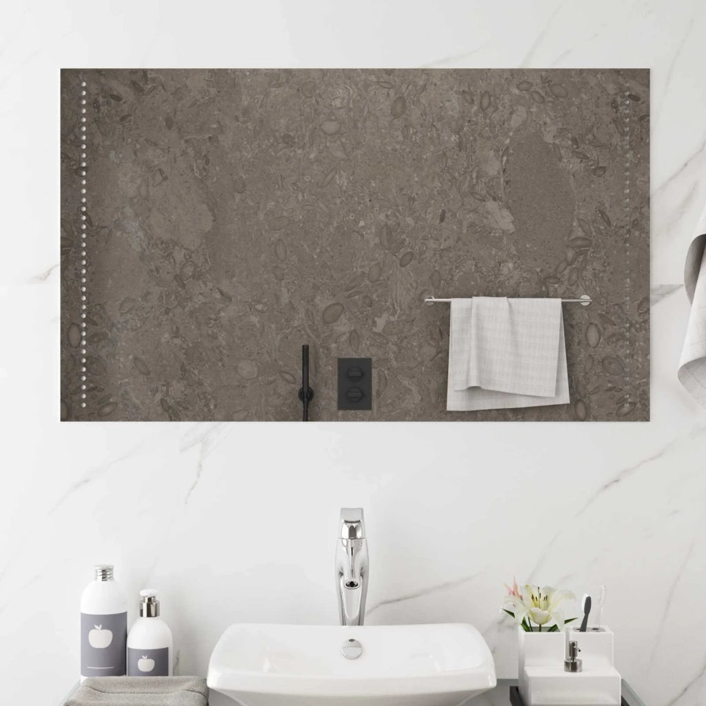 Specchio da bagno LED Trasparente 60 x 10 cm vetro temperato 42045786
