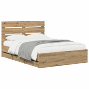 Bed Frame with Storage and Headboard Artisan Oak 160 x 200 cm 3445810