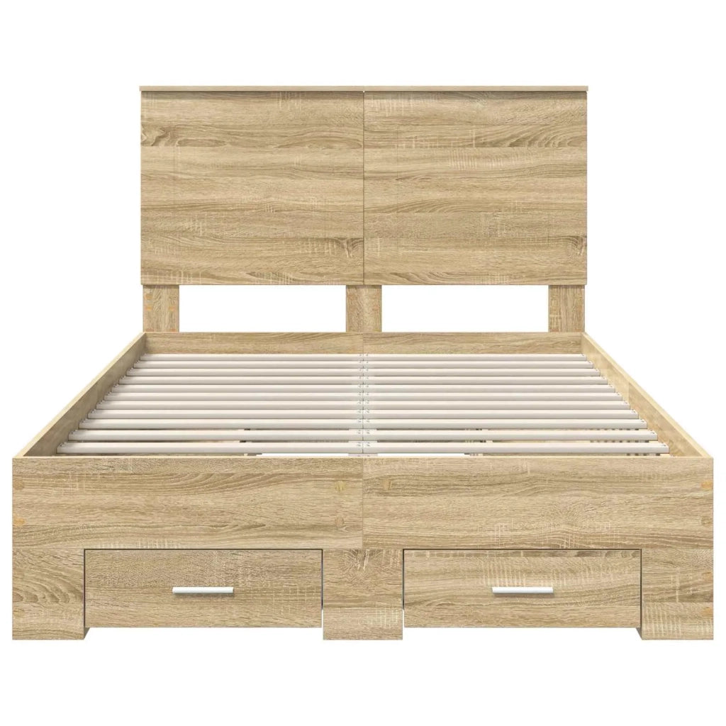 Struttura del letto con testiera-Giroletto con Testiera Rovere Sonoma 120 x 200 cm 615525