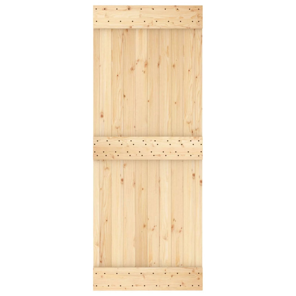 Porta scorrevole Naturale e Nero 80 x 210 cm 3445153