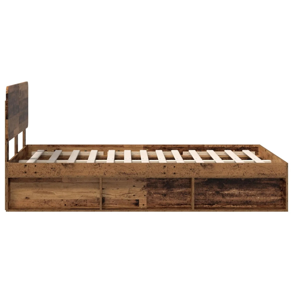 Letto matrimoniale | Letto per adulti | Struttura del letto Legno vecchio 120 x 200 cm Pino massello