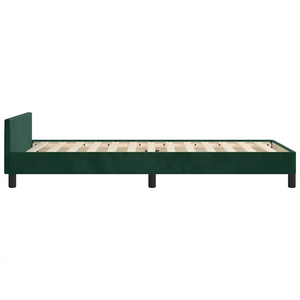 Letto singolo | Letto per adulti | Giroletto senza Materasso Verde Scuro 90x190 cm in Velluto