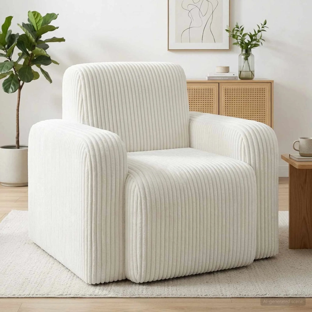 Poltrona Crema corduroy 42042442