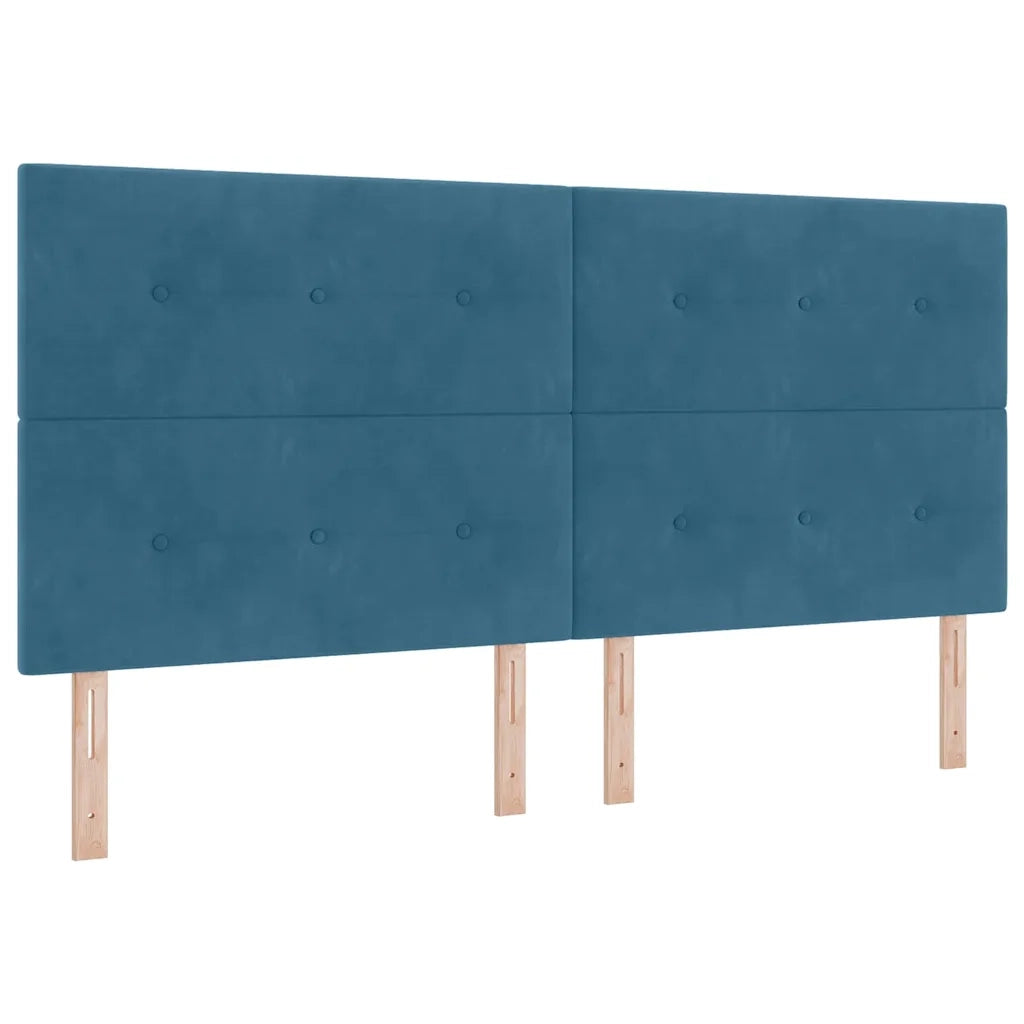 Letto a molle con strisce LED Blu 200 x 200 cm Velluto 3343890
