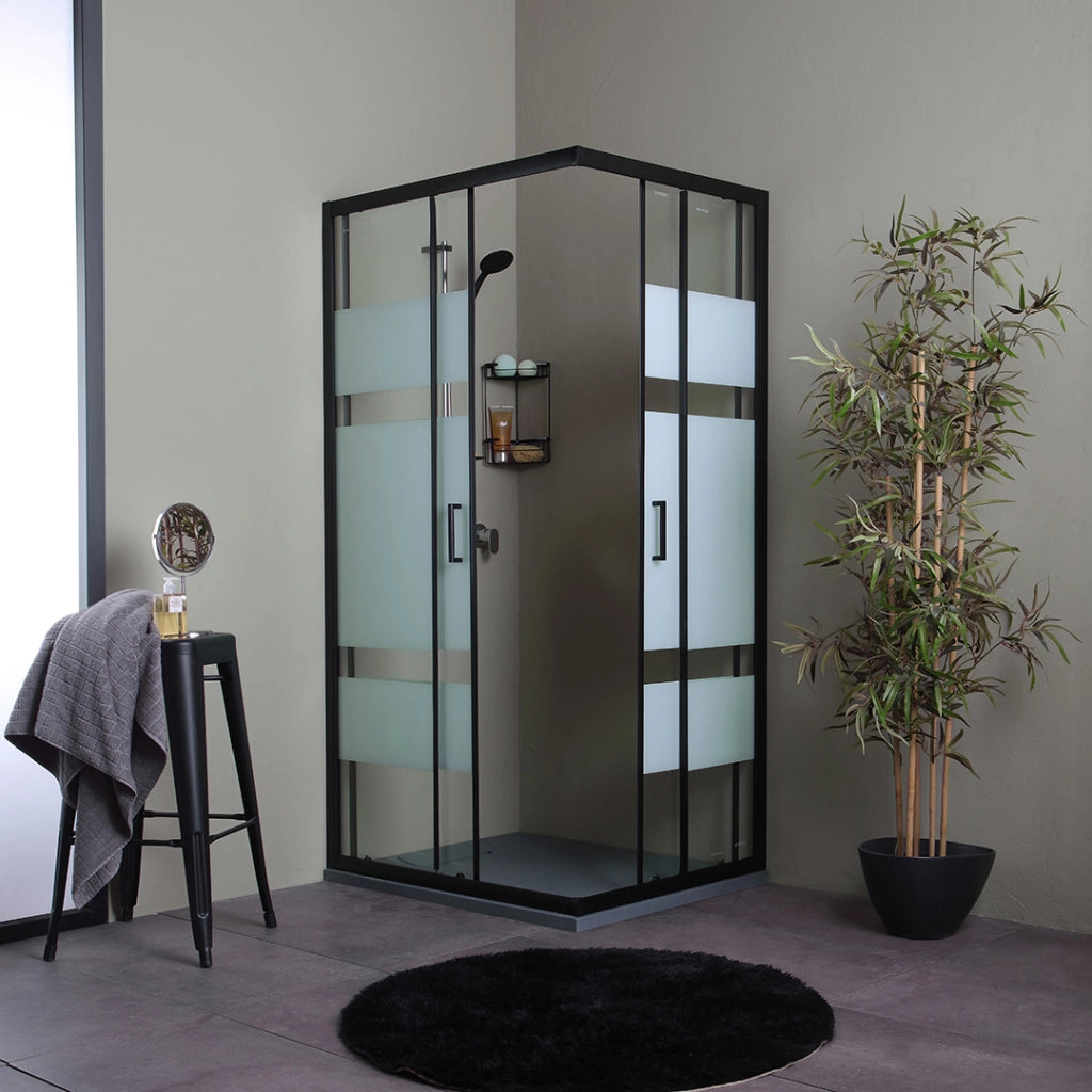 Box doccia scorrevole 100x80 nero opaco
