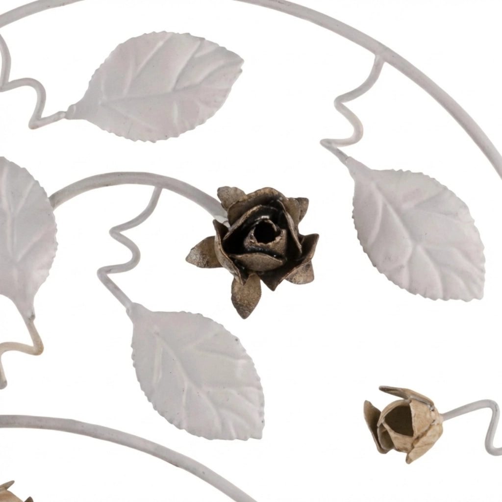 Plafoniera Shabby Chic Bella Metallo Bianco 5 Luci E14
