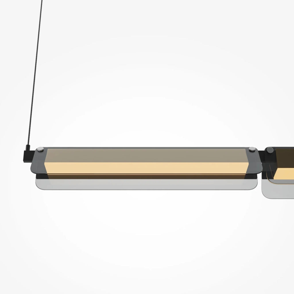 Maytoni Sospensione Moderna Flat 1 luce LED integrato ottone metallo vetro