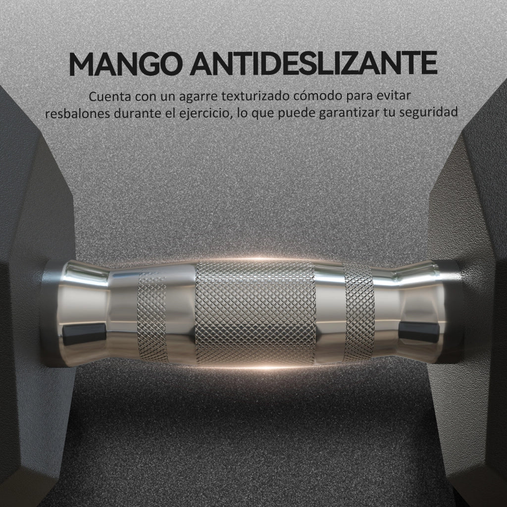 Set di 2 manubri esagonali ¨C Minimal ¨C 15 kg ferro gomma