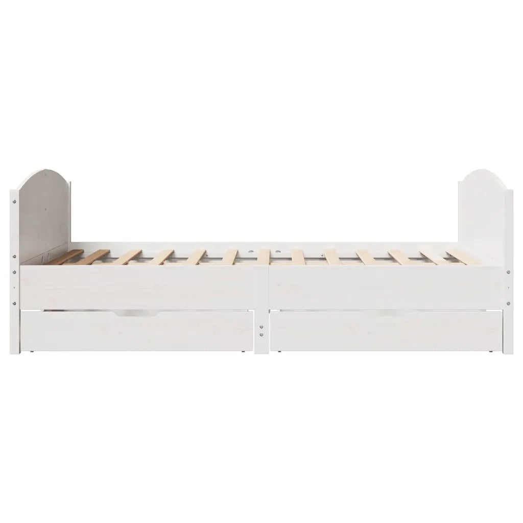 Letto senza Materasso-Struttura Letto Bianco 140x190 cm Legno Massello di Pino 858852