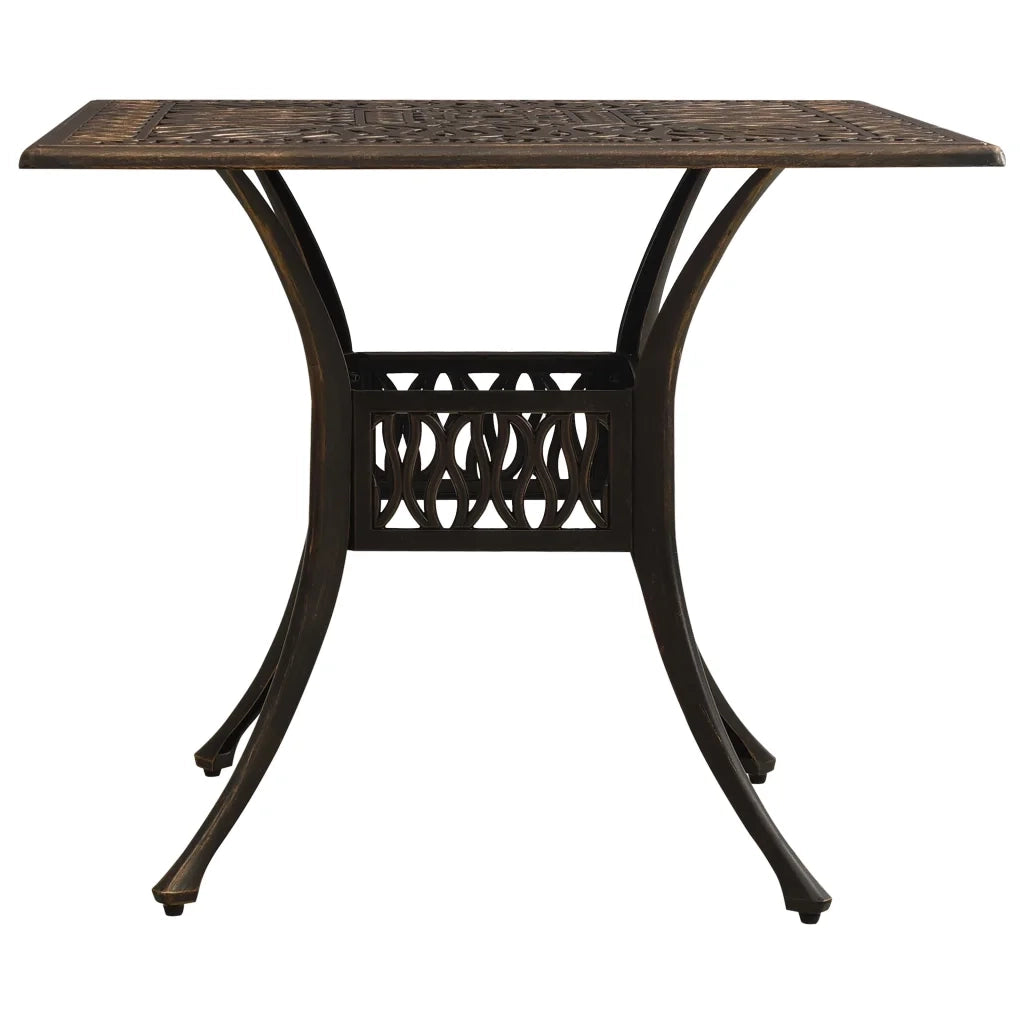 Tavolo da Giardino | Tavolino da esterno Bronzo 90x90x73 cm in Alluminio Pressofuso