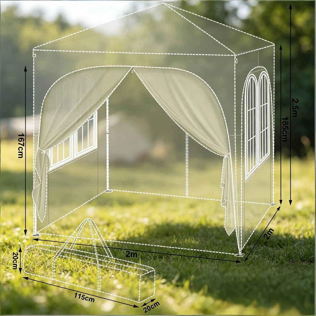 Gazebo outdoor chic protezione per eventi tenda per feste gazebo per giardino patio (solo con gazebo)