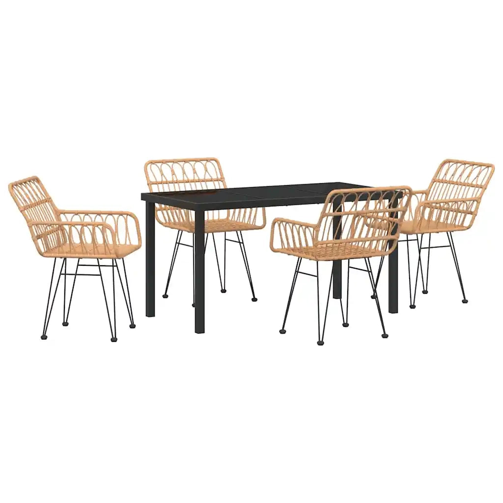Set da Pranzo per Giardino 5 pcs Marrone 3379179