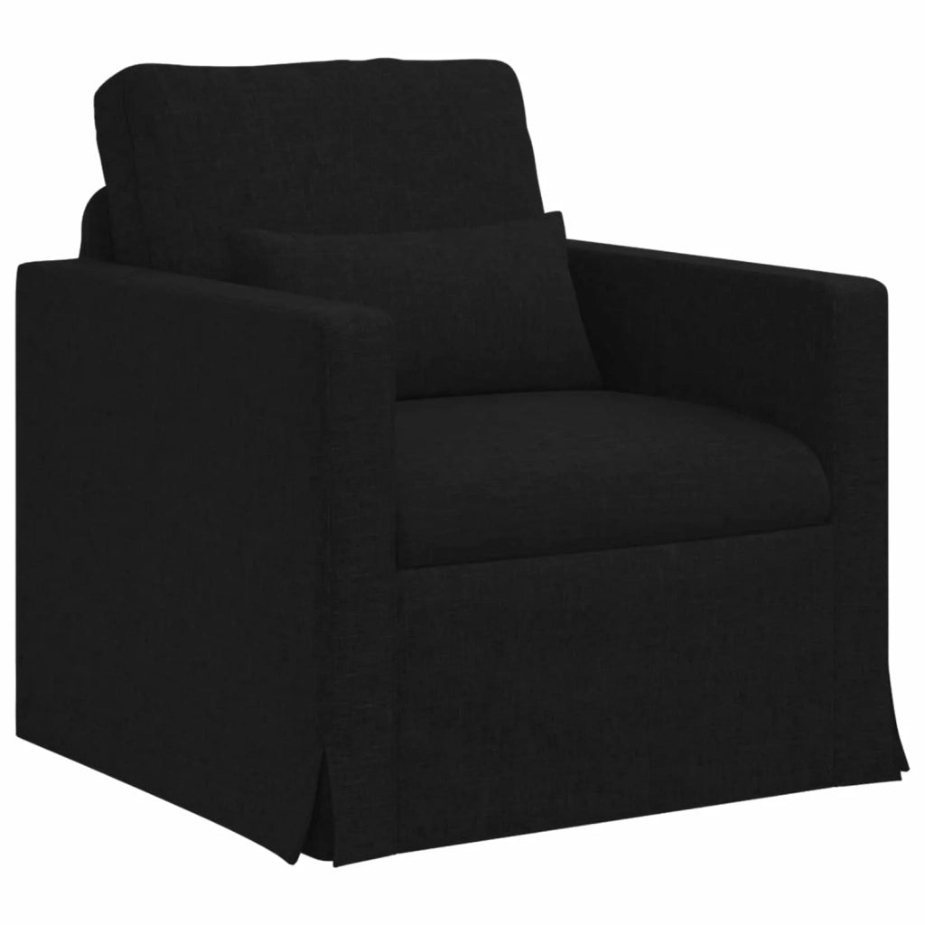 Set di divani 2 pcs Nero 198 x 78 x 80 cm Tessuto 3407583