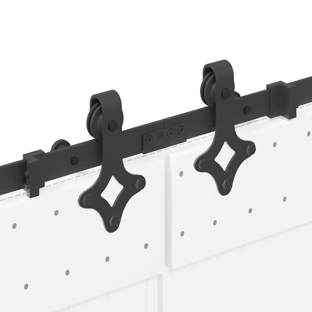Kit di Binari per Porte Scorrevoli 305 cm Acciaio Nero CFW9318440