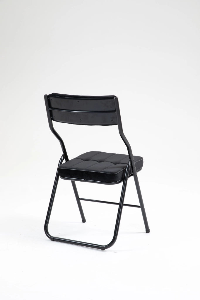 Sedie Pieghevoli con Cuscino Set 2 Pezzi ¨C MINIMAL ¨C Nero, Imbottite, Pieghevoli