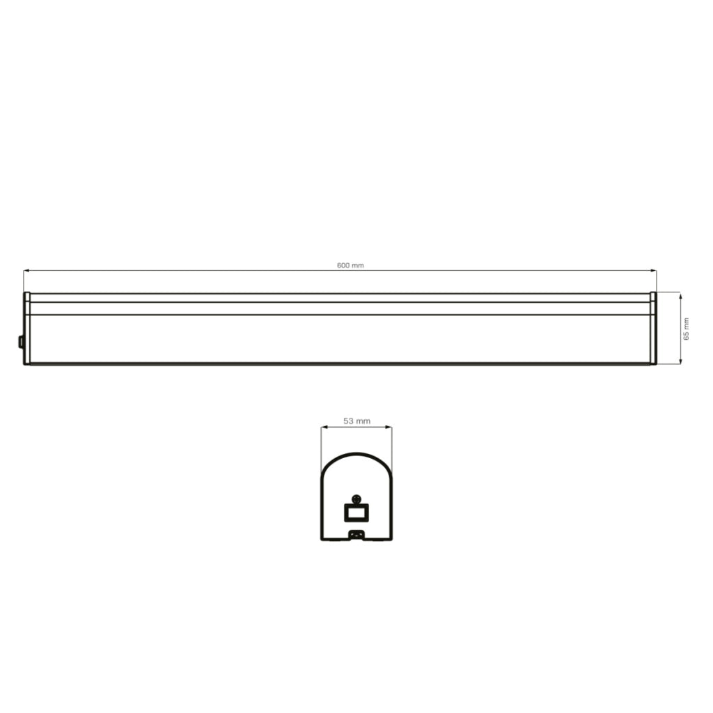 Applique bagno specchio LED 15W 4000K 60cm IP44 nera