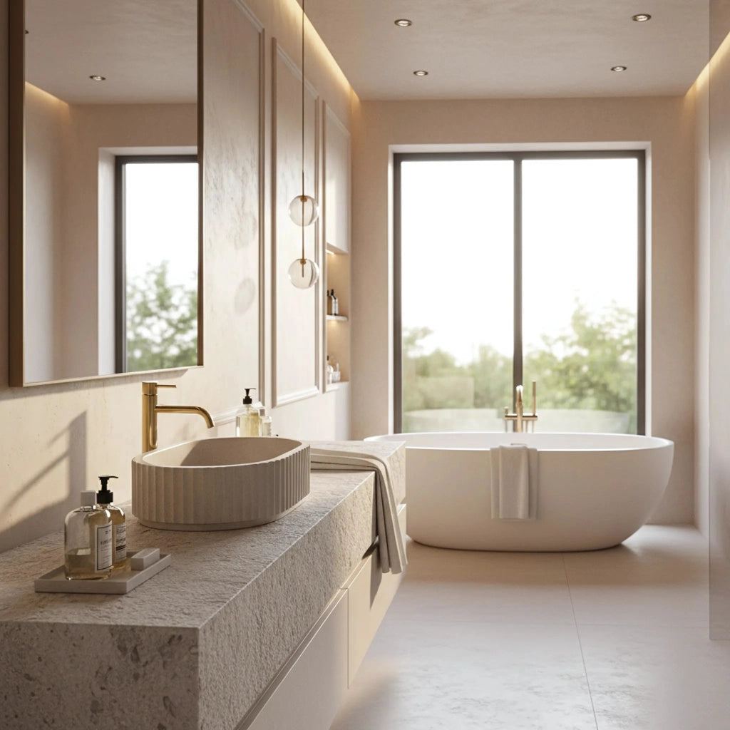 Lavabo Da Appoggio Rea Margaret Beige