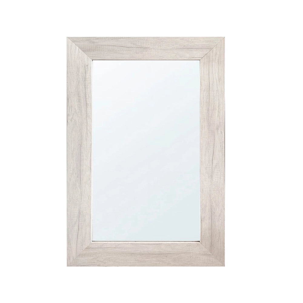 Specchiera Loto Rettangolare con Cornice quercia bianca 102x65 cm. – Eleganza Naturale per Ogni Ambiente