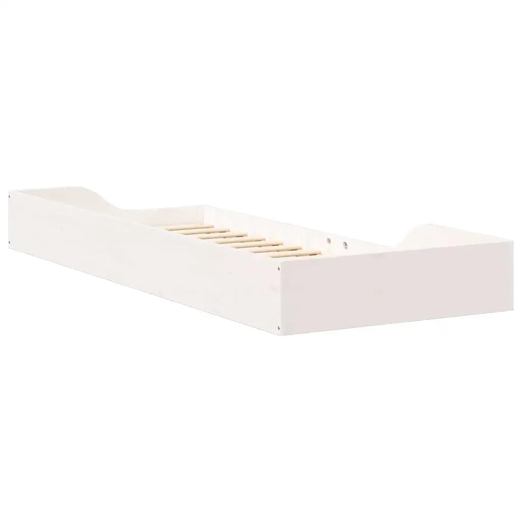 Struttura del letto Bianco 90 x 220 cm Pino massello 873413