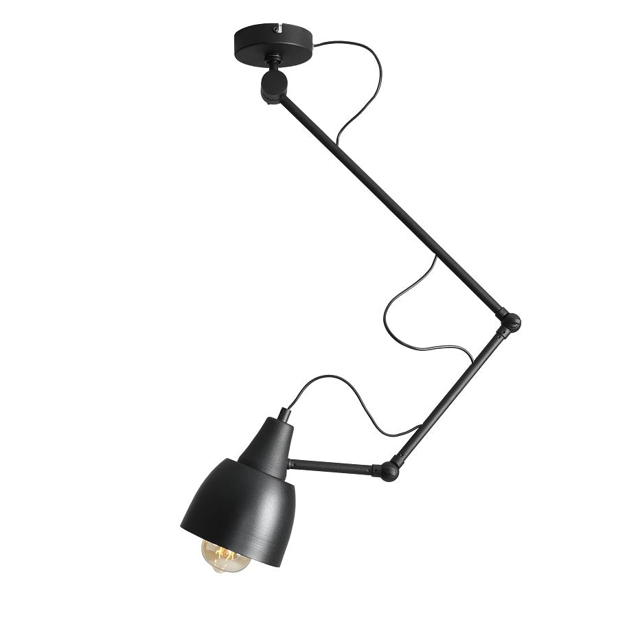 Applique ARROW nera braccio lettura orientabile E27 60W Aldex