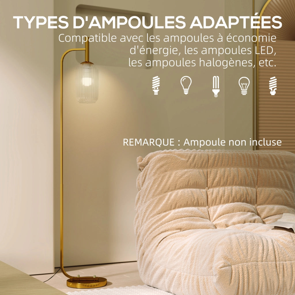 Lampada da terra ¨C Minimal ¨C metallo oro 29x25x152 cm
