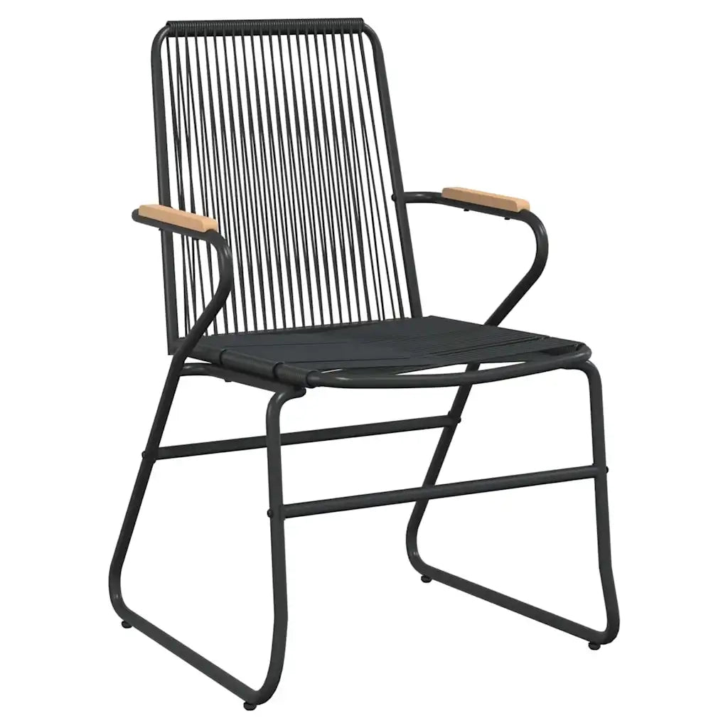 Set da Pranzo per Giardino 7 pcs Nero